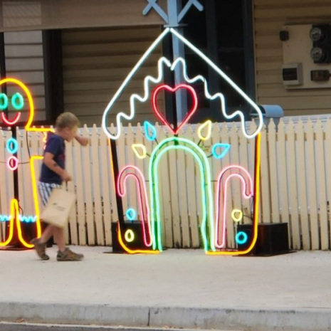 Neon Lighting Gingerbread House